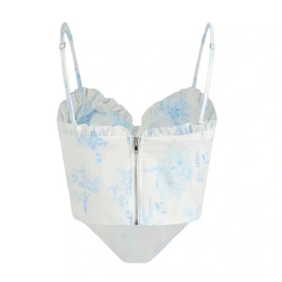 CIDER Floral Ruffle Corset Tank Top Size XL NWT - Picture 4 of 12